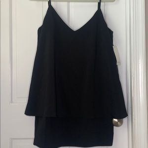 TOBI Black V-neck dress.